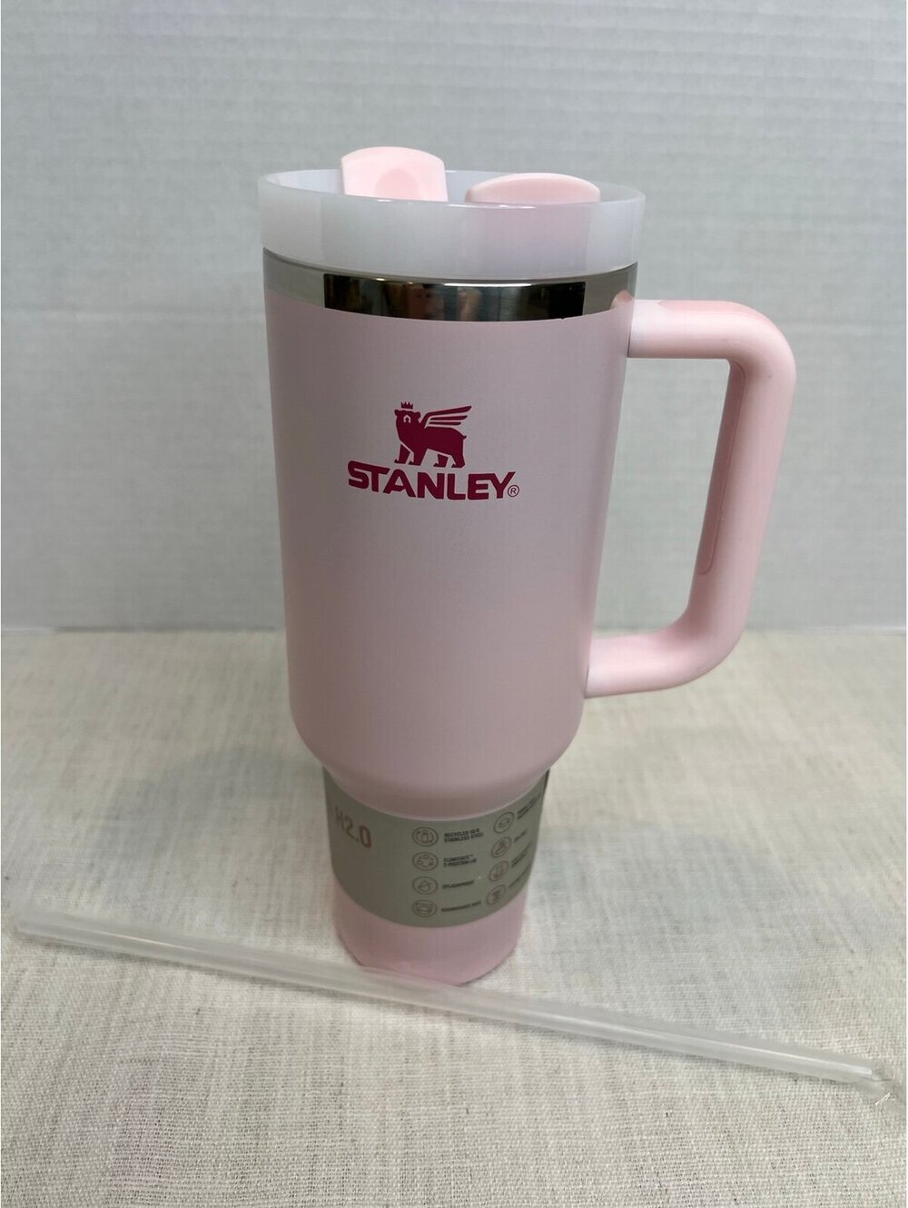 Stanley Pink 40 Oz Tumbler with Straw